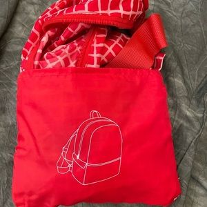 IKEA Knalla foldable backpack in red/white